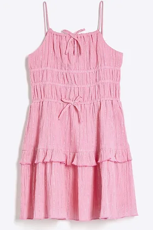 River Island Girls Tiered Shimmer Beach Dress