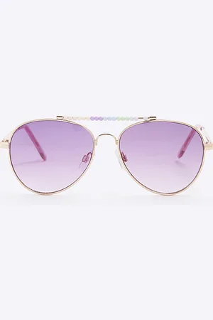 River Island Girls Beaded Aviator Chain Sunglasses