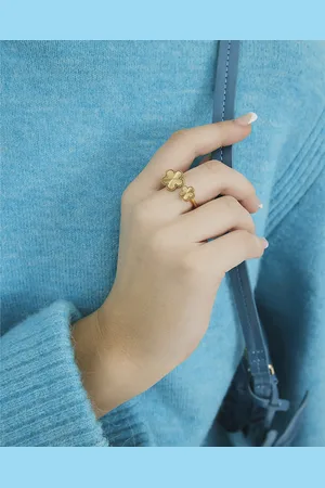 River Island Womens Double Flower Ring