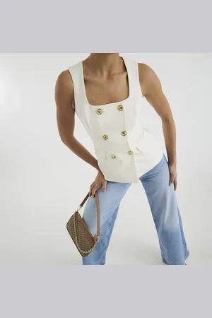 River Island Womens Sleeveless Double Breasted Waistcoat