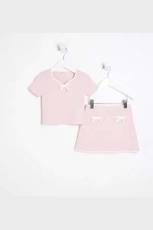 River Island Mini Girls Sweetheart Top And Skirt Set