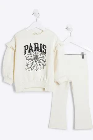 River Island Mini Girls Paris Flower Sweatshirt Set