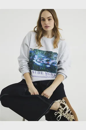 River Island Womens Claude Monet Print Sweatshirt