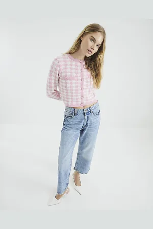 River Island Womens Check Print Knit Cardigan