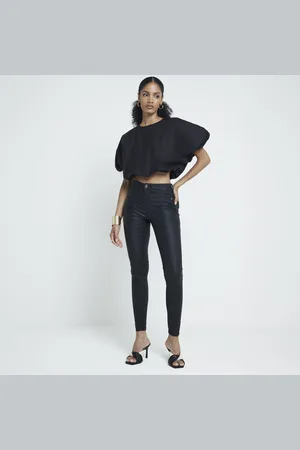 River Island Womens Mid Rise Skinny Coated Jeans
