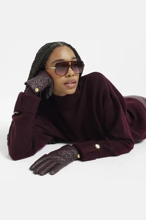 River Island Womens Faux Leather Quilted Gloves
