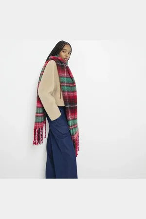 River Island Womens Check Fringed Scarf