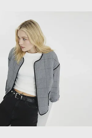 River Island Womens Long Sleeve Quilted Gingham Jacket