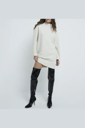 River Island Womens Patent Over The Knee Heeled Boots