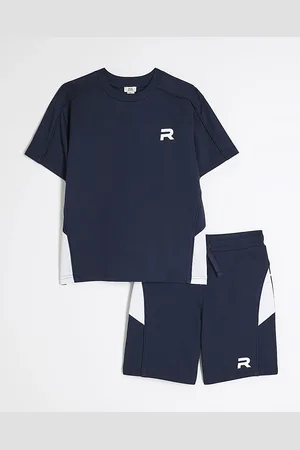 River Island Boys Piped T-Shirt And Shorts Set