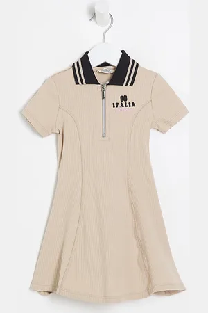 River Island Mini Girls Ribbed Zip Dress