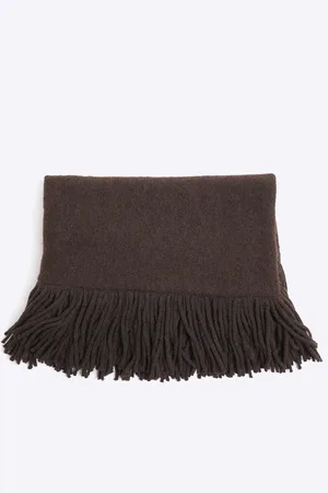 River Island Womens Tassel Hem Knitted Scarf