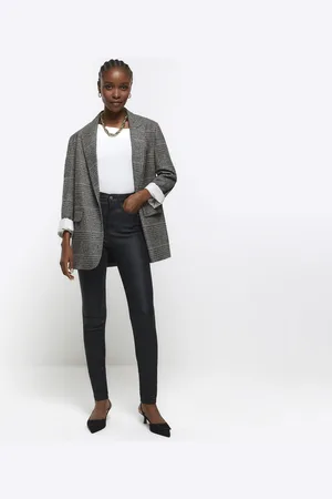 River Island Womens Skinny Bum Sculpt Coated Jeans