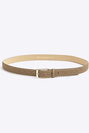 River Island Mens Faux Suede Monogram Belt