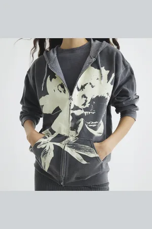 River Island Womens Floral Zip Up Hoodie