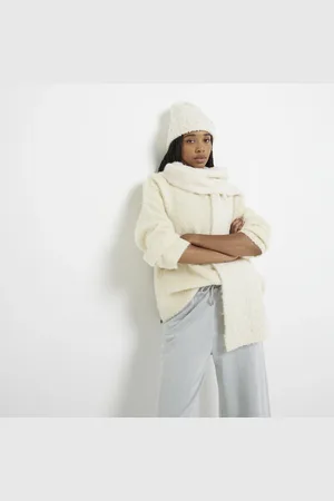River Island Womens Brushed Wool Pearl Scarf Gift Set