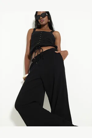 River Island Womens Crinkle Wide Leg Trousers