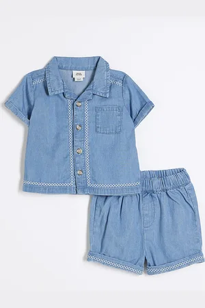River Island Baby Boys Chambray Short Set