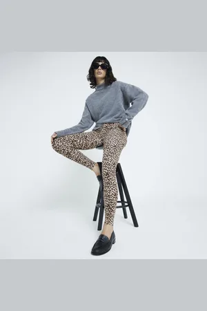 River Island Womens High Waisted Leopard Leggings