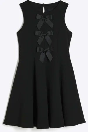 River Island Girls Scuba Crepe Bow Skater Dress