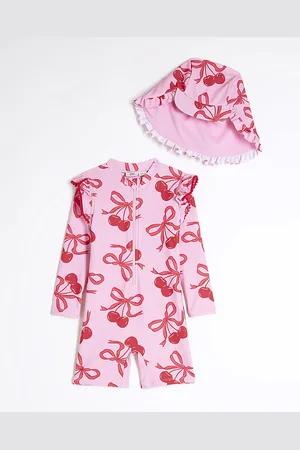 River Island Mini Girls Cherry Swim Rashsuit Set