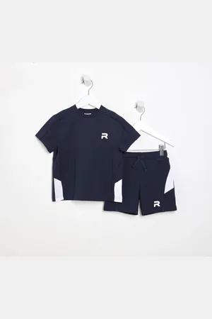 River Island Mini Boys Piped T-Shirt And Shorts Set