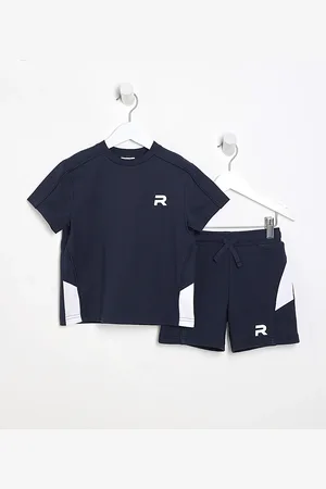 River Island Mini Boys Piped T-Shirt And Shorts Set