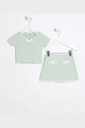 River Island Mini Girls Sweetheart Top And Skirt Set