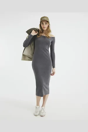 River Island Womens Long Sleeve Sweetheart Midi Dress
