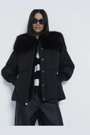 River Island Womens Faux Fur Collar Padded Jacket