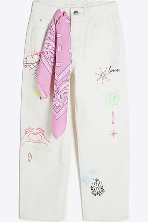 River Island Girls Denim Tarot Straight Jeans