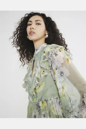 River Island Womens Premium Floral Ruffle Mini Dress