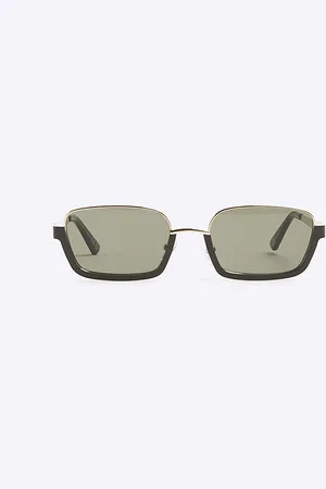 River Island Mens Half Rimless Slim Sunglasses