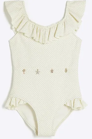 River Island Girls Frilled Charm Belt Swimsuit