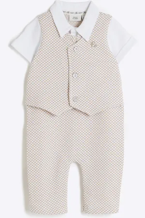 River Island Baby Boys Waistcoat Romper Set