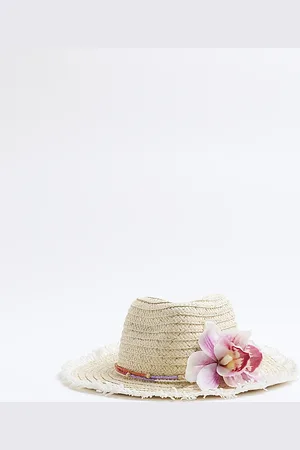 River Island Girls Orchid Straw Cowboy Hat