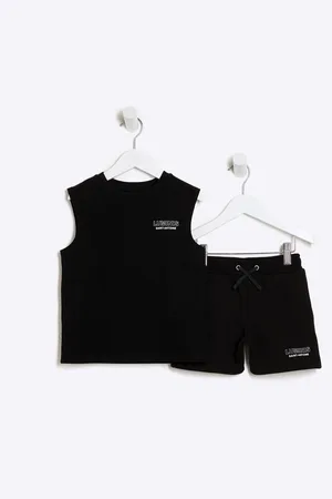 River Island Mini Boys Luminis Vest And Shorts Set