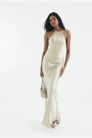 River Island Womens Halter Neck Slip Maxi Dress