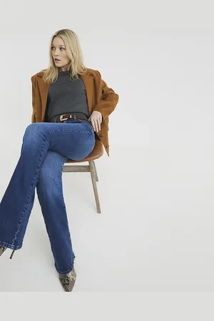 River Island Womens Denim Mid Rise Bootcut Jeans