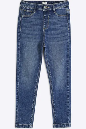 River Island Girls Washed High Rise Skinny Jeans