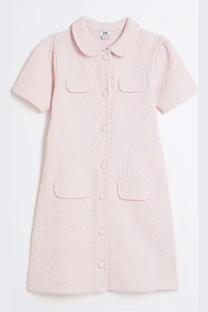River Island Girls Short Sleeve Jacquard Daisy Dress