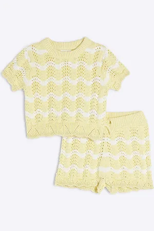 River Island Baby Girls Striped Crochet Shorts Set