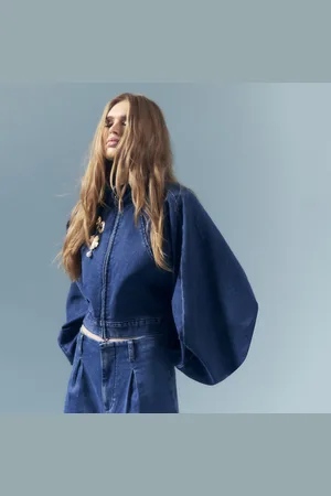 River Island Womens Denim Zip Batwing Jacket