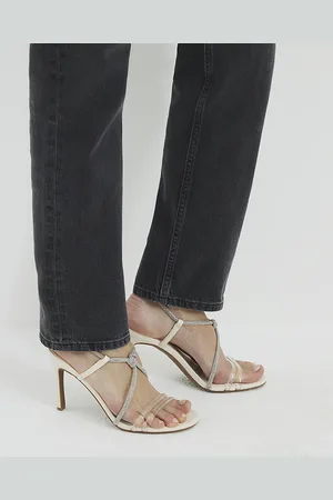 River Island Womens Wide Fit Diamante Heeled Sandals