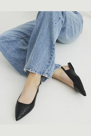 River Island Womens Woven Pointed Slingback Pumps