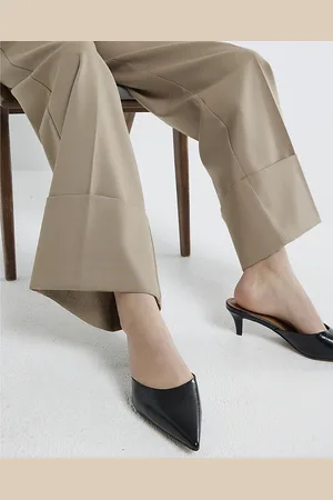 River Island Womens Pointed Croc Court Heels