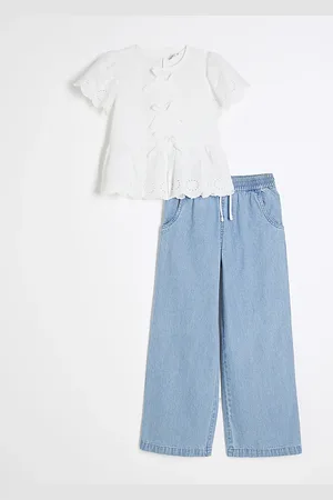 River Island Girls Broderie Blouse Set