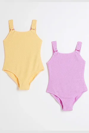 River Island Girls Pack Of 2 Textured Swimsuits