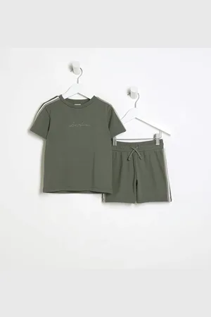 River Island Mini Boys Taped T-Shirt And Shorts Set