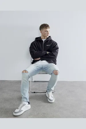 River Island Mens Ripped Skinny Fit Jeans